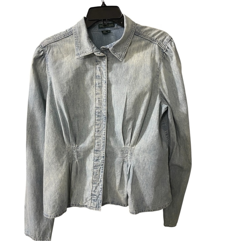 Vintage RALPH LAUREN Lightweight Light Blue Denim Jeans Jacket Top women size XL